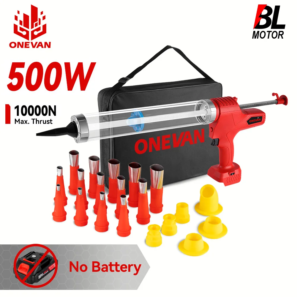 

ONEVAN 10000N Electric Caulking Gun 6 Speed Glass Glue Guns Pressure Glue Sewing Seams Sealant Glue Gun For Makita Battery Pin