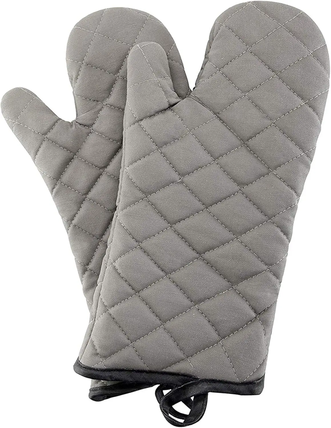 

Heat Resistant Oven Mitts 13 Inches, Quilted Lining, Grey
