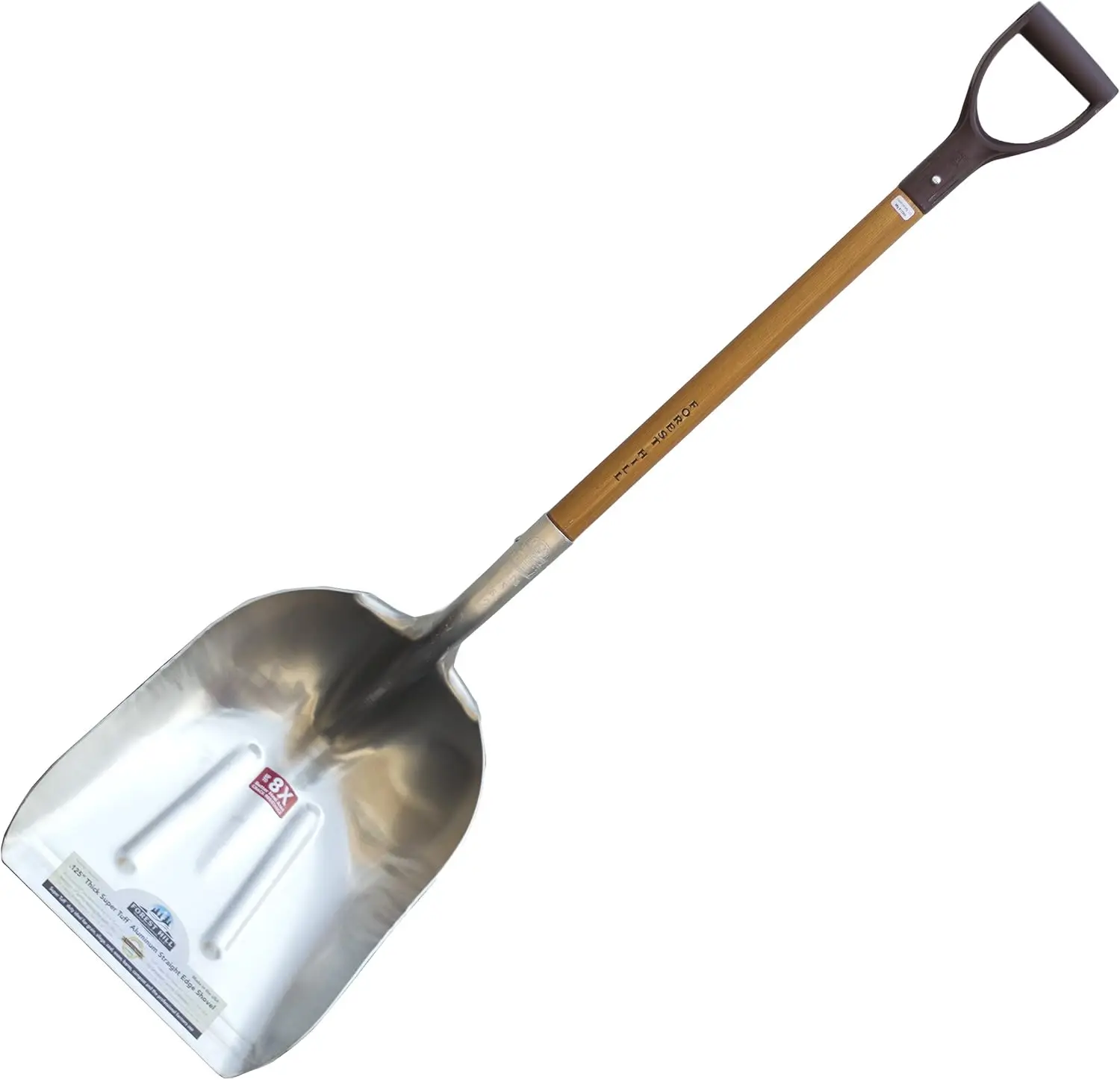 Manufacturing Heavy Duty Super Tuff Aluminum Straight Edge Scoop Shovel (.125 Thick Aluminum, 52-Inch)