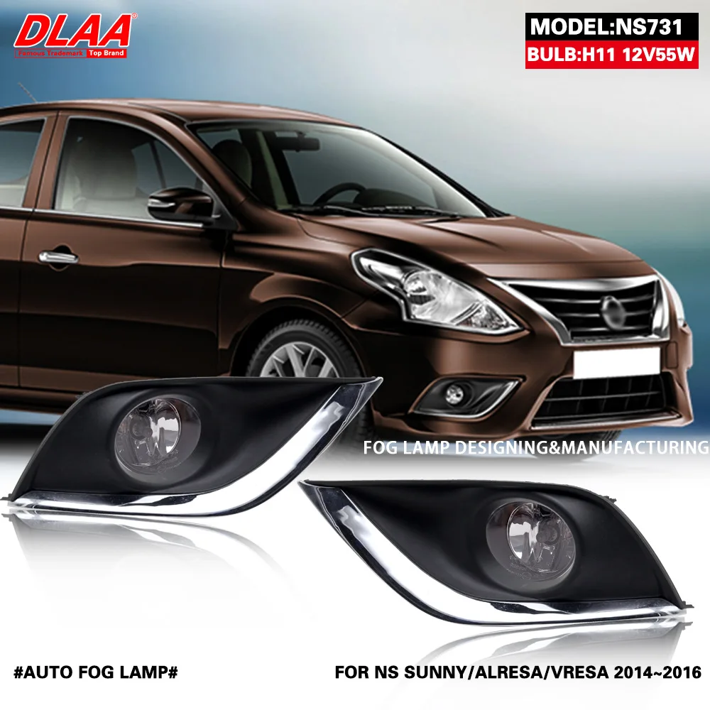 

1 set Fog Lights Headlight for Nissan Sunny Almera Versa 2014 2015 2016 2017 2018 Car Fog Lamp Kit With Harness Bulb Switch
