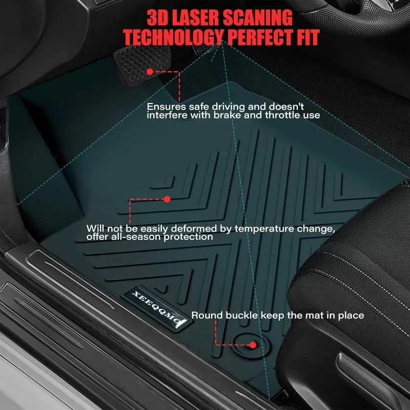 US Floor Mats &Trunk Mat for 2022 2023 2024 Nissan Pathfinder 7 Seats with Backrest Mat All Weather TPE Rubber Cargo 2022-2024