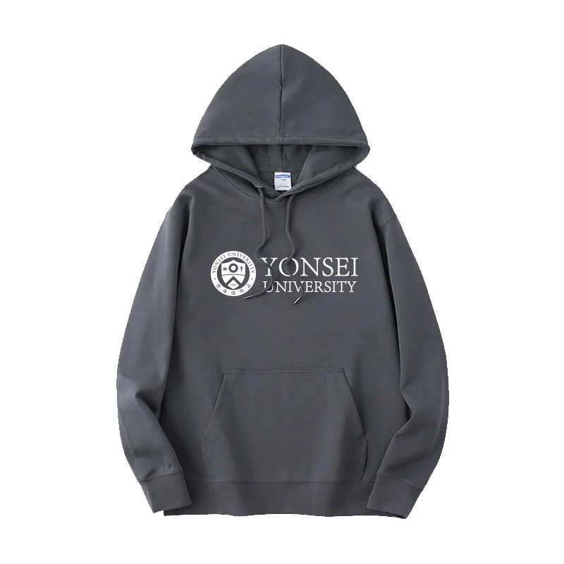 Moletom Oversize Yonsei Universi, Suéter Escolar, Estilo Japonês, Manga Longa, Algodão e Poliéster, Jaqueta Feminina