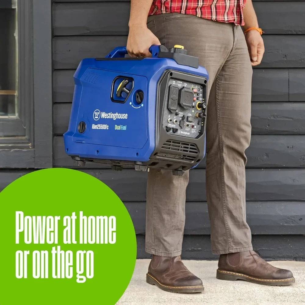 2550 Peak Watt Super Quiet & Lightweight Portable Inverter Generator, RV Ready 30A Outlet, Gas and Propane Powered