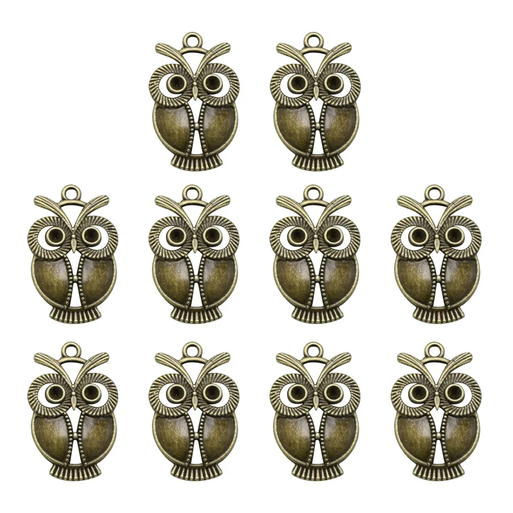10PCS Vintage Alloy Owl Pendants Charms DIY Jewelry Making Accessory for Necklace Bracelet owl pendants for jewelry making