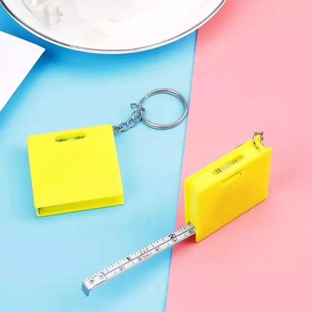 Multifunctional 1M Retractable Ruler Square Construction Tools Mini Measure Tape Keychain Roulette Measuring Instrument