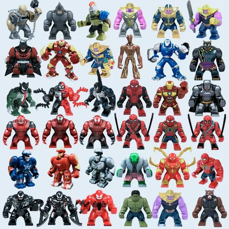 Bloques de Construcción Mini de Marvel X654, Figuras de Big Goblin, Spiderman, Iron Man, Venom, Capitán Hawk, Deadpool, Armadura, Regalos de Navidad, Juguetes