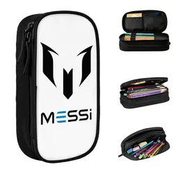 Messied Soccer Pen Box Double Layer Large-capacity School Accessories Football Messis Pencil Case Stationery Amazing Gift