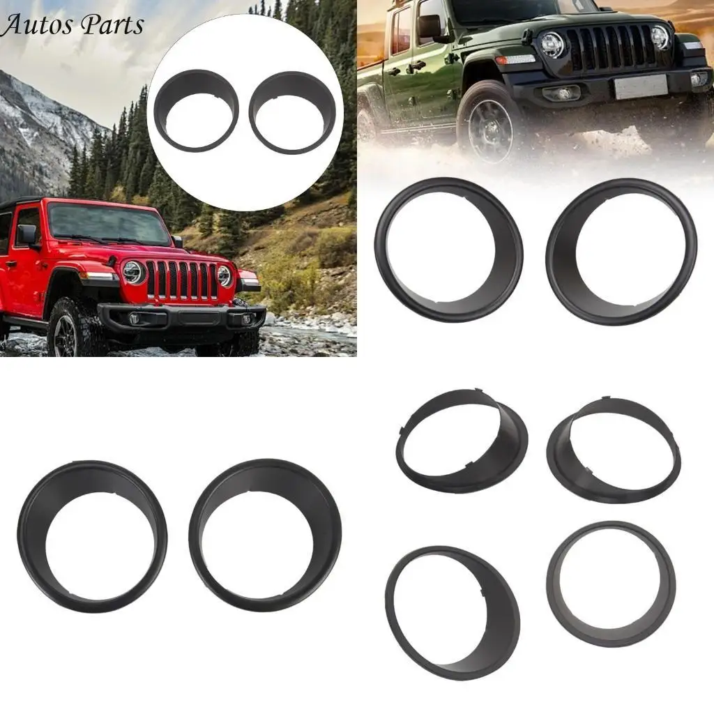 57BA سهل تثبيت حلقات واقي المصباح يعزز الوجه الأمامي للسيارة دون إتلاف الهيكل الأصلي المناسب لـ JK