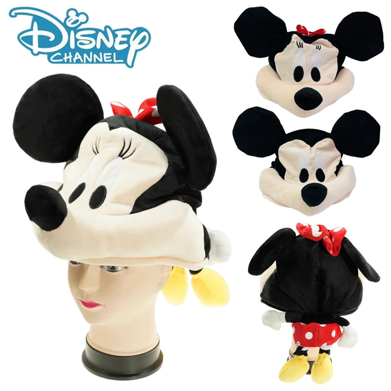 

Disney Mickey Mouse Cosplay Hat Cartoon Anime Minnie Party Performance Prom Cos Hats Costume Children Soft Plush Cap Winter Warm