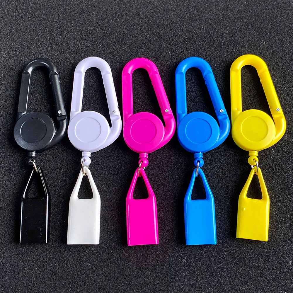 1Pcs Lighter Holder Sleeve Clip With Retractable Keychain 60mm Length Protective Cover Herb Smoking Accessories For Grinder view 6