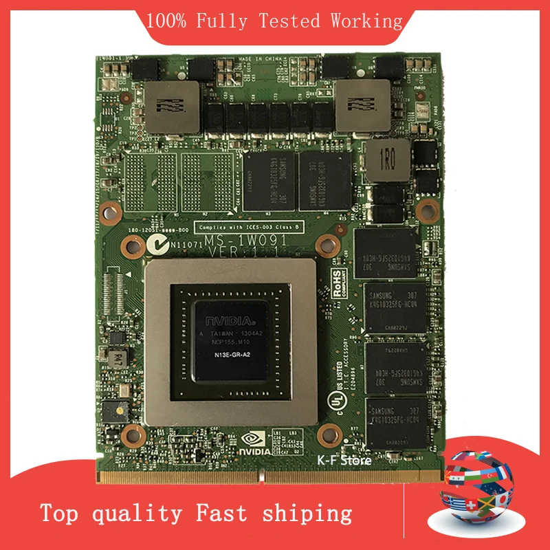 MS-1W091 VER:1.1 N13E-GR-A2 GTX 670MX 1.5GB 3GB GPU GDDR5 Video VGA CARD Original FOR MSI GT70 GT60 100% Tested Fast Ship