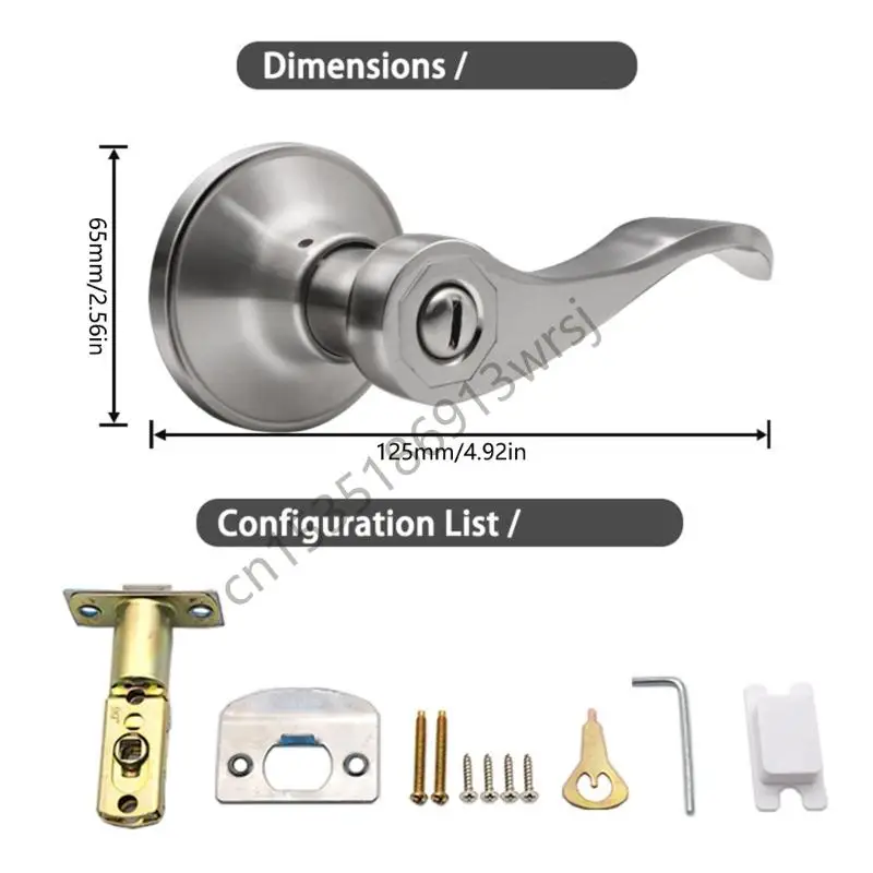 G5GB Современный металлический дверной замок с рычагом, двусторонняя установка, функция конфиденциальности, подходит для