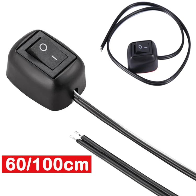 Car Universal Switch Paste Type Toggle Switch with Cable 60cm/100cm DC 12V Practical Car Tools Fog Ring Drive Lights Neon Lights