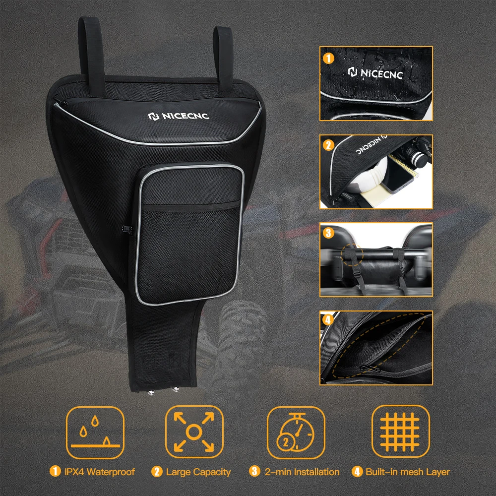 NICECNC Voor Polaris Ranger 570 800 Center Seat Bag UTV Accessoires Waterdichte Cab Pack Opbergtas voor RZR 4XP 1000 RZR S4 900
