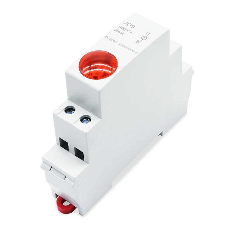 Din Rail Mounted LED Signal Photovoltaic Indicator Light DC500V RED