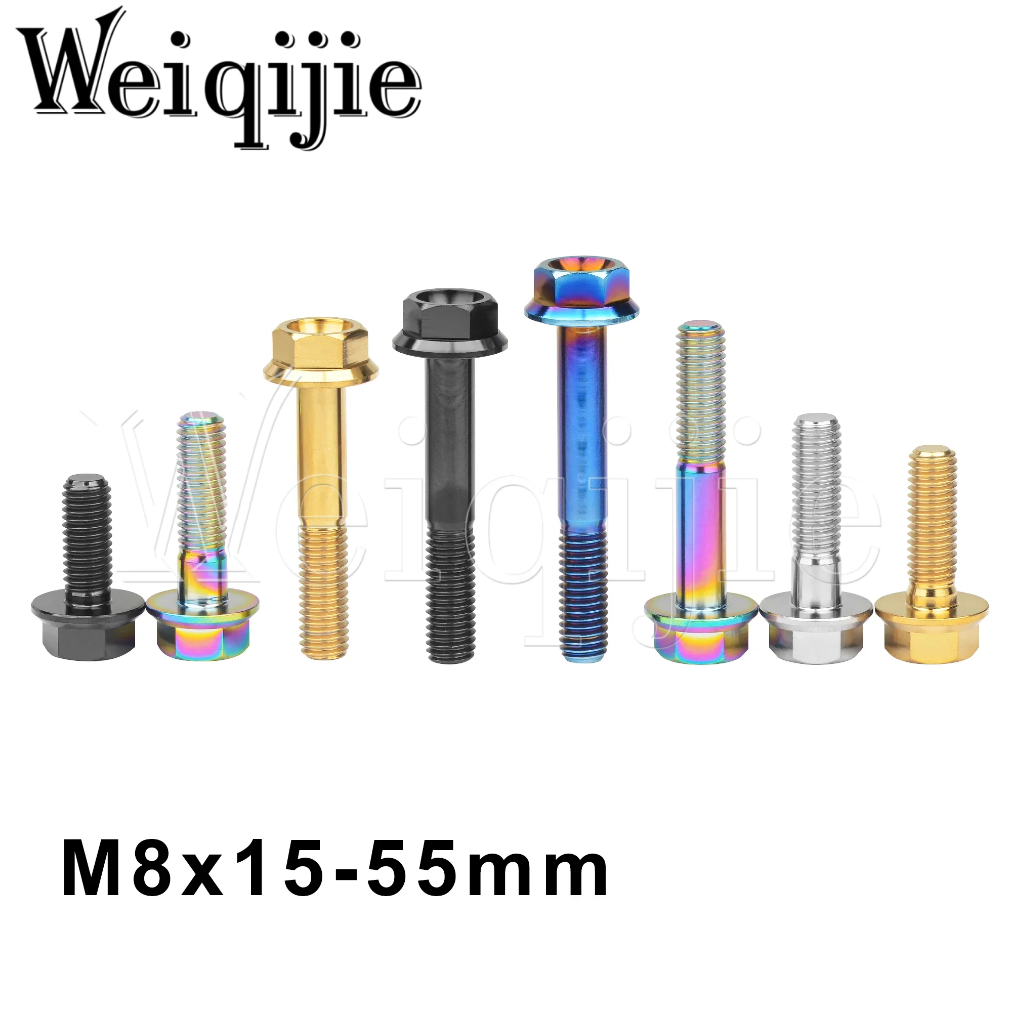 

Weiqijie Bolts M8x15 20 25 30 35 40 45 50 55mm Hexagonal Flange Head Titanium Bolts Bicycle Motorcycle Screws