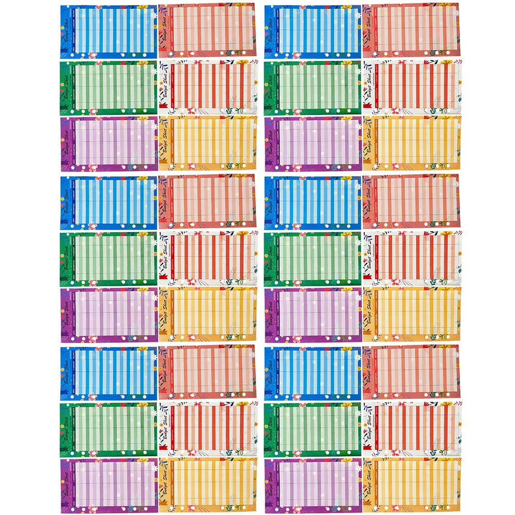 

36 листов практических бюджетных карточек, портативные листы для записей, дизайн с отверстиями для перфорации, трекер расходов