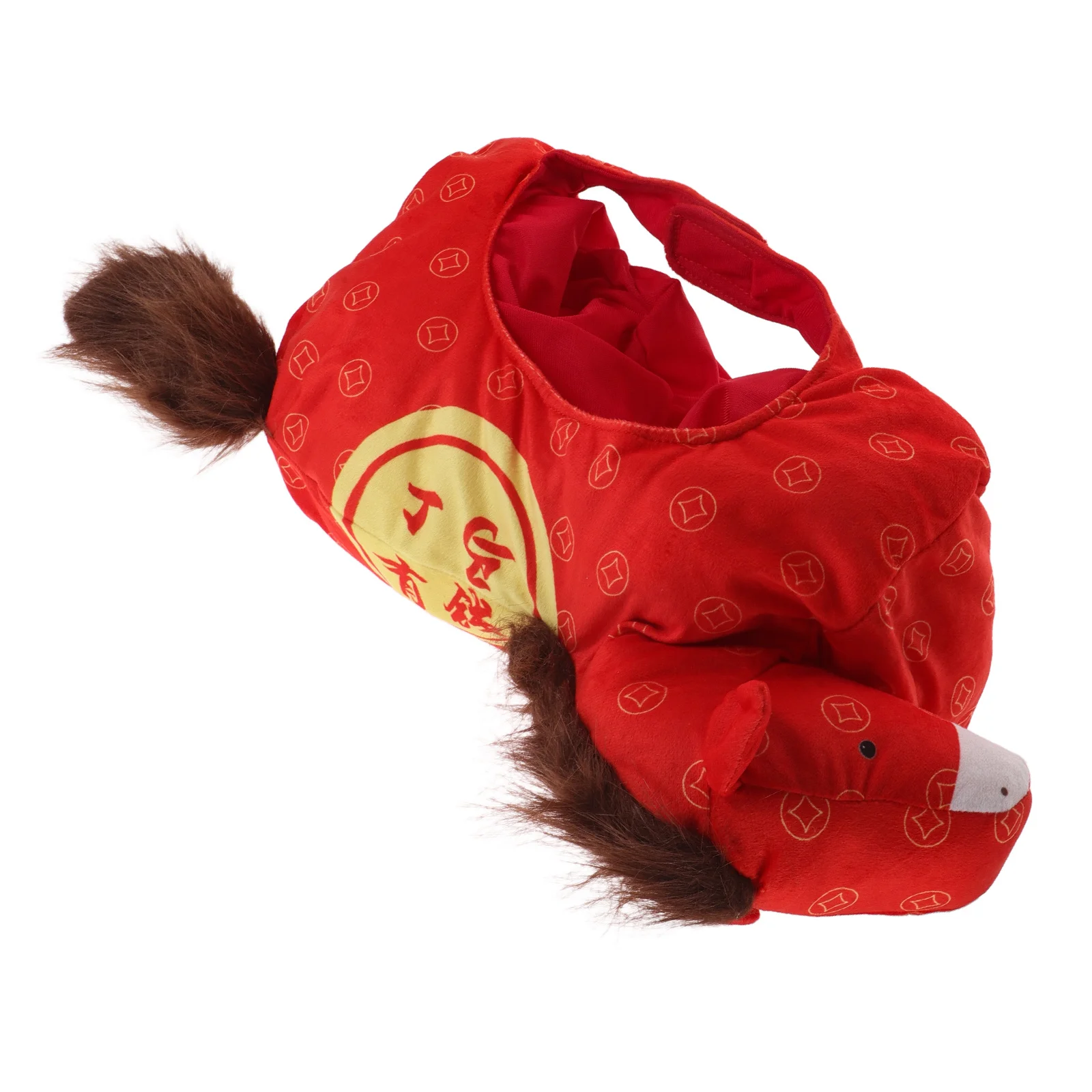 หมวกประดับศีรษะรูปม้าสไตล์การ์ตูนสีแดงสำหรับงานฉลองปีใหม่ ตกแต่งงานปาร์ตี้ ถ่ายรูป พร็อพสำหรับการแสดงบนเวที