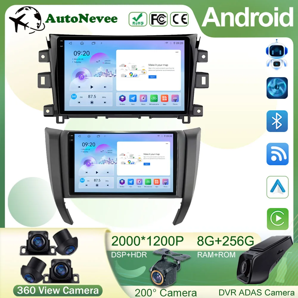 Android 14 For Nissan Navara Frontier NP 300 2011-2016 Car Radio Screen Carplay Multimedia Player Navigation No 2din DVD Stereo