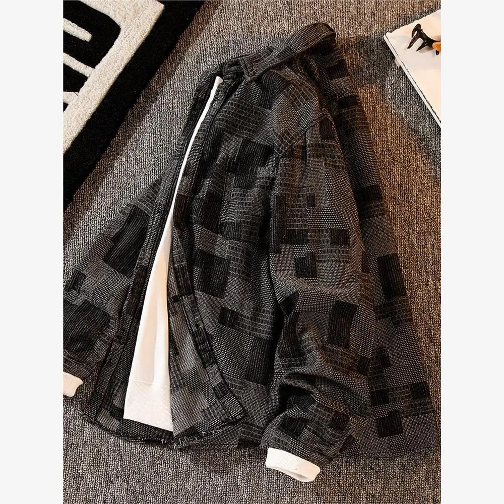 

Мужская джинсовая куртка в винтажном клетчатом стиле Autumn Faion High End для среднего возраста и ly ort Sve V-Ne