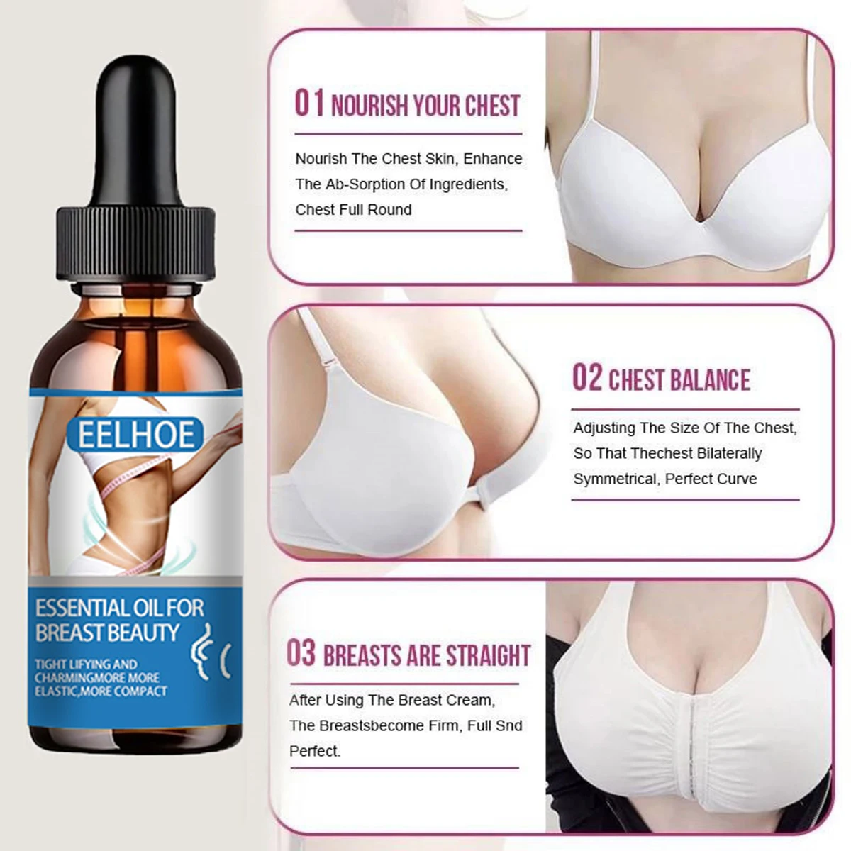 Breast enhancement and firming massage essential oil