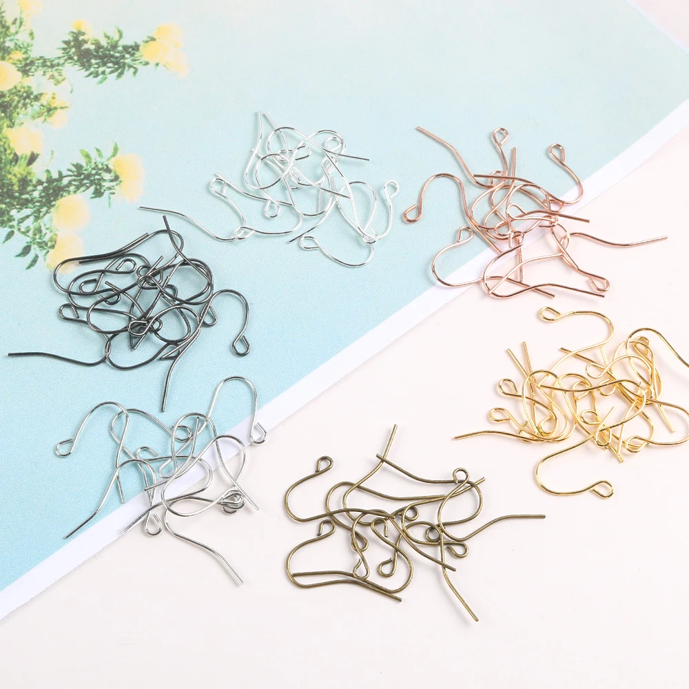 100pcs/lot 22*19mm Gold Bronze Earring Hooks Ear Wire Pin Hook For DIY Earrings Jewelry Making Findings Accessories Wholesale