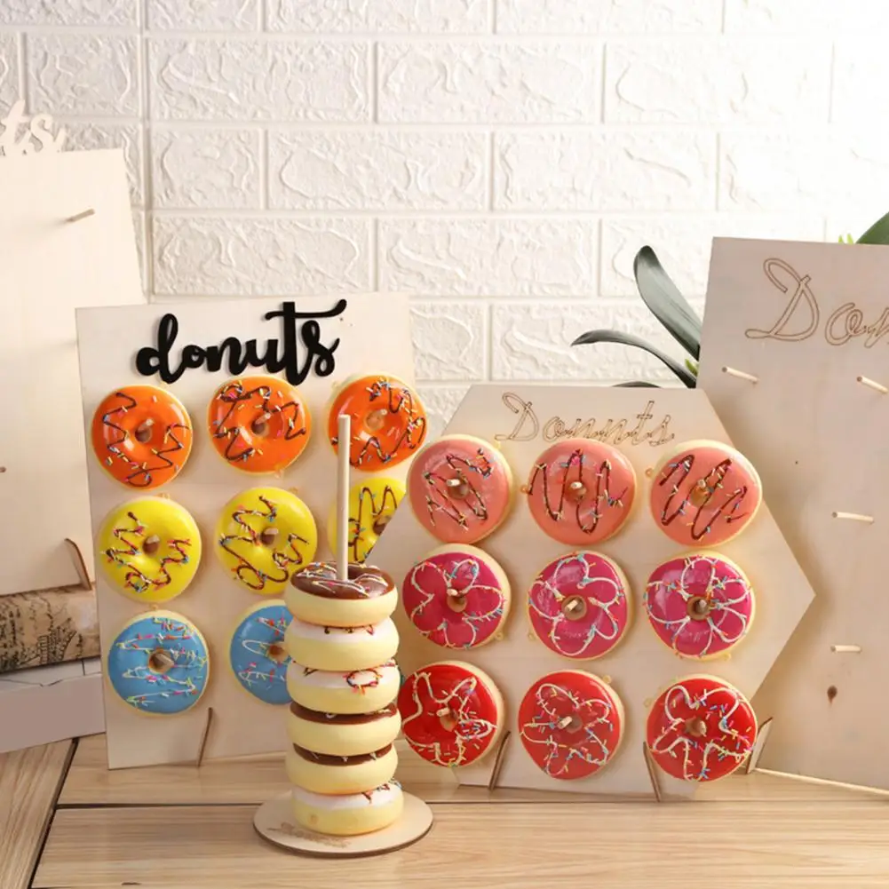 

Lightweight Dessert Stand Wooden Donut Display Stand Tower for Desserts High Stability Burr Free Design Quick Assembly Dessert