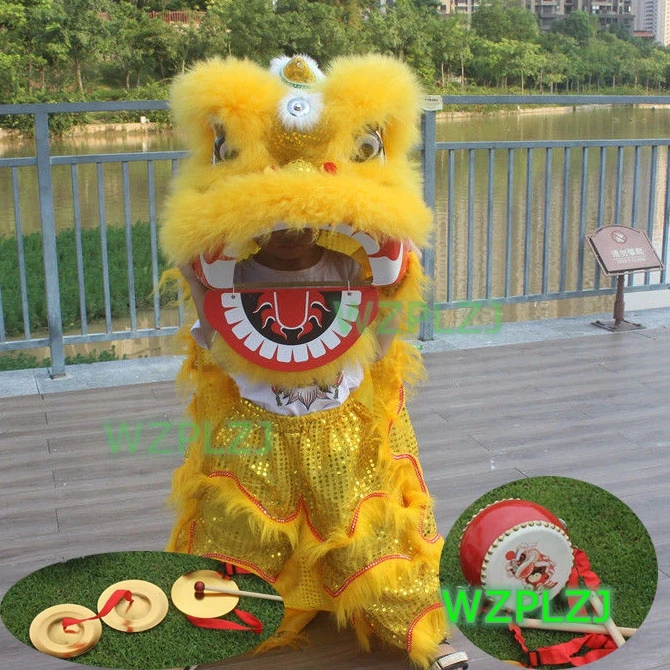 Royal 14 inch 5-9 age Kid Lion Dance pants Gong Drum cymbals Mascot Fancy Costume Cartoon Props Parade Outfit Sport Carnival