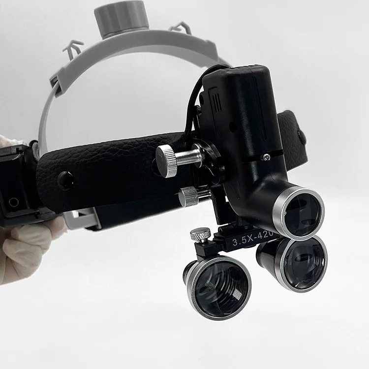 3.5x Dental Surgical Loupes with Light 5W Dental Loupe Led Head Light Mounted Dental Loupes 2.5x Magnifying Loop for Surgery
