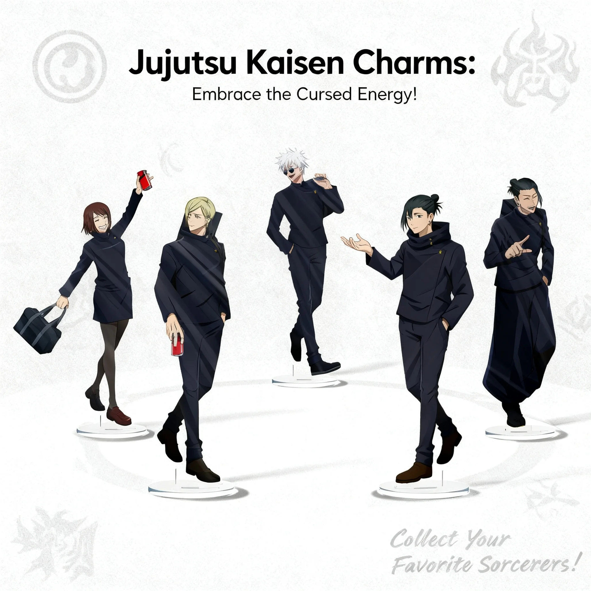 

Акриловая фигурка-подставка Jujutsu Kaisen: Годжо Сатору, Гето Сугуру, Тоудзи Фушигуро – коллекционный аниме-мерч, подарок, декор