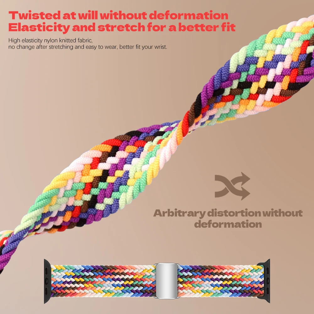 النايلون مضفر حزام ل أبل ساعة Ultra3/2 49 مللي متر 11 10 9 8 7 45 مللي متر 41 مللي متر سوار مغناطيسي iWatch سلسلة 6 5 4 SE 44 مللي متر 40 مللي متر الفرقة