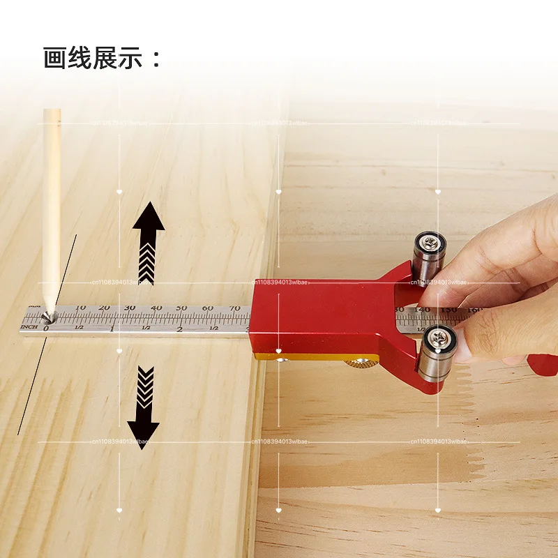 Woodworking Scribe Straight Line Arc Scriber Ruler Aluminum Alloy Precision Parallel Line Drawing Marking Gauge Measuring Tools