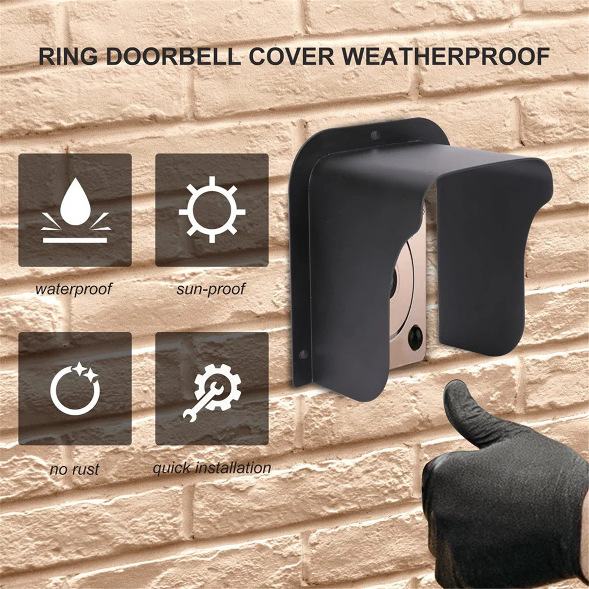 Doorbell Rain Cover Set, Keypad Cover,Metal Doorbell Protector Cover, Compatible with Most Video Doorbell.