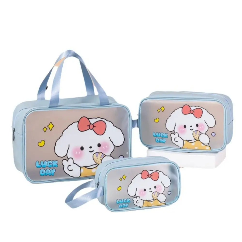 

Ins Cartoon PVC Cosmetic Bag Portable Large-Capacity Transparent Wash Bag High Appearance Level Waterproof Wash Pouch Women