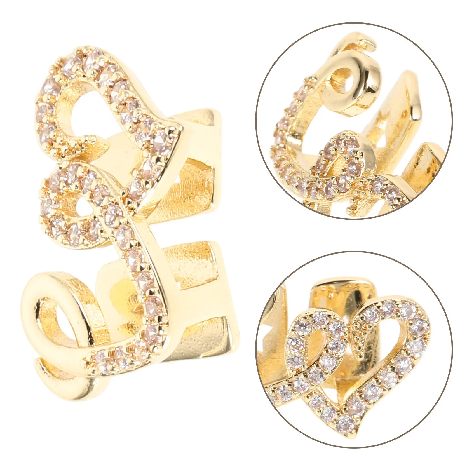 

Набор из 2 шт. медных грилов для зубов в форме двойного сердца с стразами, украшение для зубов в стиле хип-хоп, модные накладки для мужчин и женщин, для вечеринок и косплея