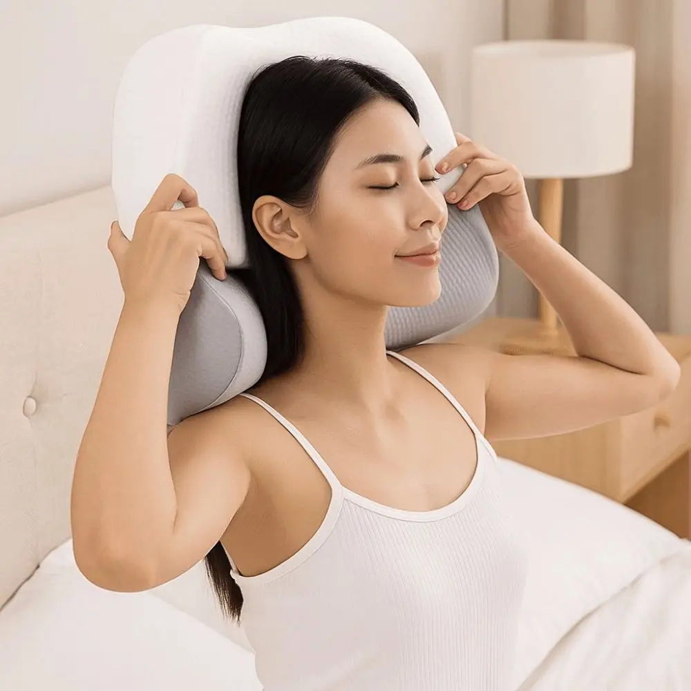 

Ergonomic Cervical Neck Pillow Slow Rebound Comfort Spine Traction Pillow Adjustable No Deformation Neck Support Pillow