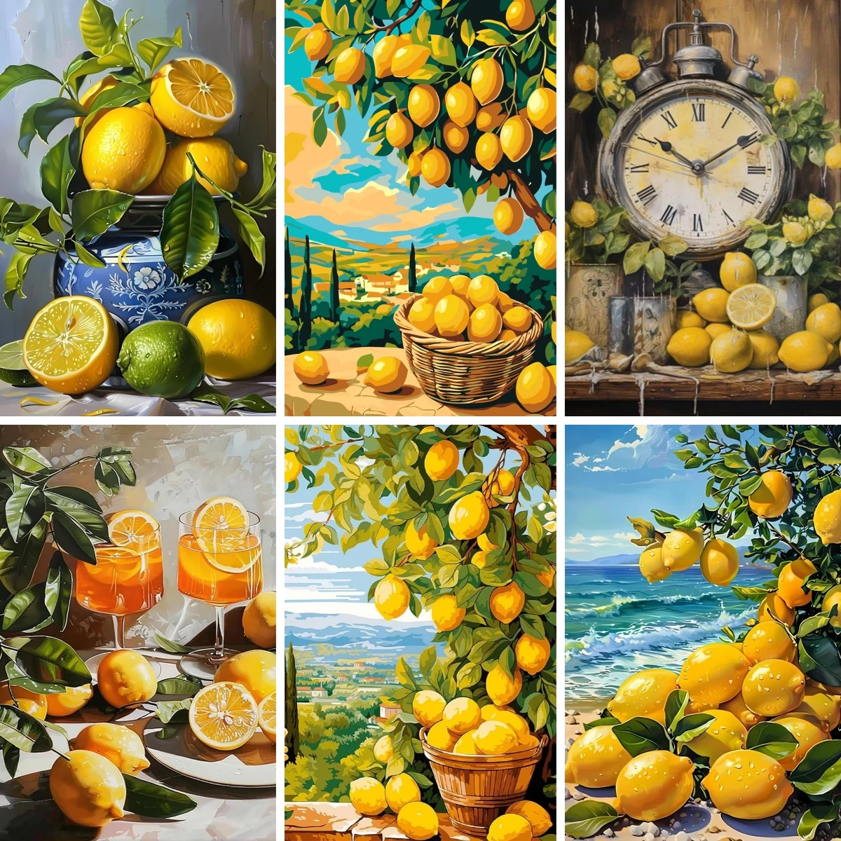 

5D Diamond Painting Kits for Adults Lemon Tree Branch DIY Gems Painting Citrus-Themed Still Life Wall Art , Fresh Kitchen Decor