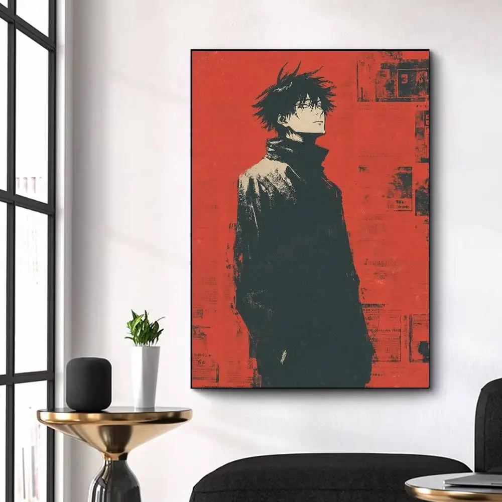 Cartoon Fushiguro Megumi Poster Waterproof Wall Art Sticker For Bar Living Room Vintage Decor High Quality Print Gift
