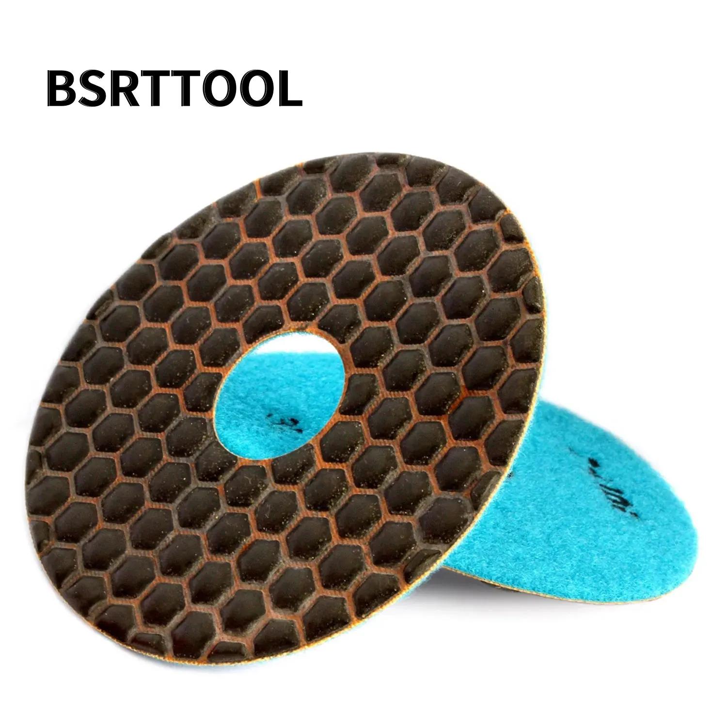 BSRTTOOL 2 Pcs/Set 5'' 30#  Dry Polishing Pad Sharp Type Flexible Diamond Polishing Pad For Granite Marble Stone Sanding Disc