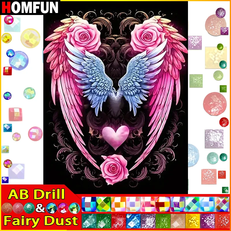 HOMFUN Fairy Dust AB Diamond Painting Full Square/Round Diamond 