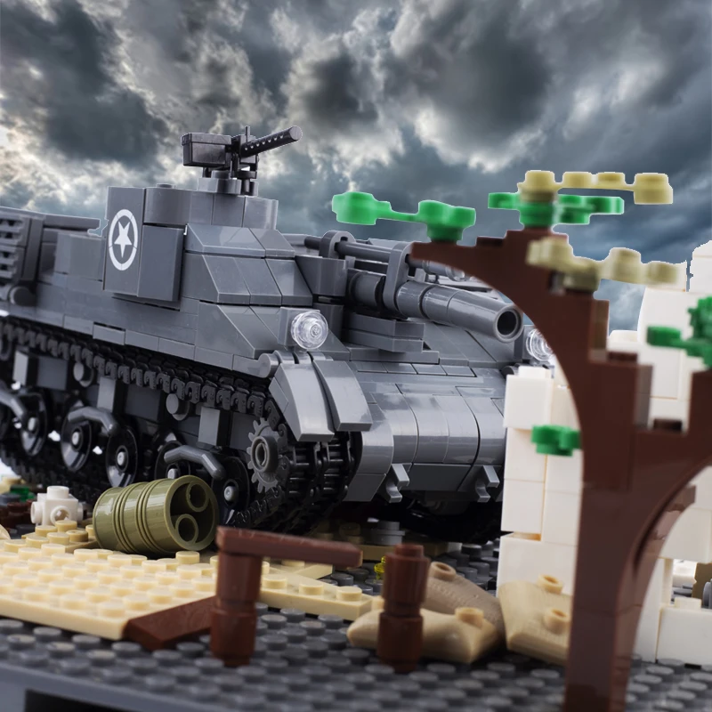 WW2 US Military M12 M7 Priest Self-propelled Artillery Building Blocks Army Soldier Figures Tank Model Assemble Bricks Boys Toys