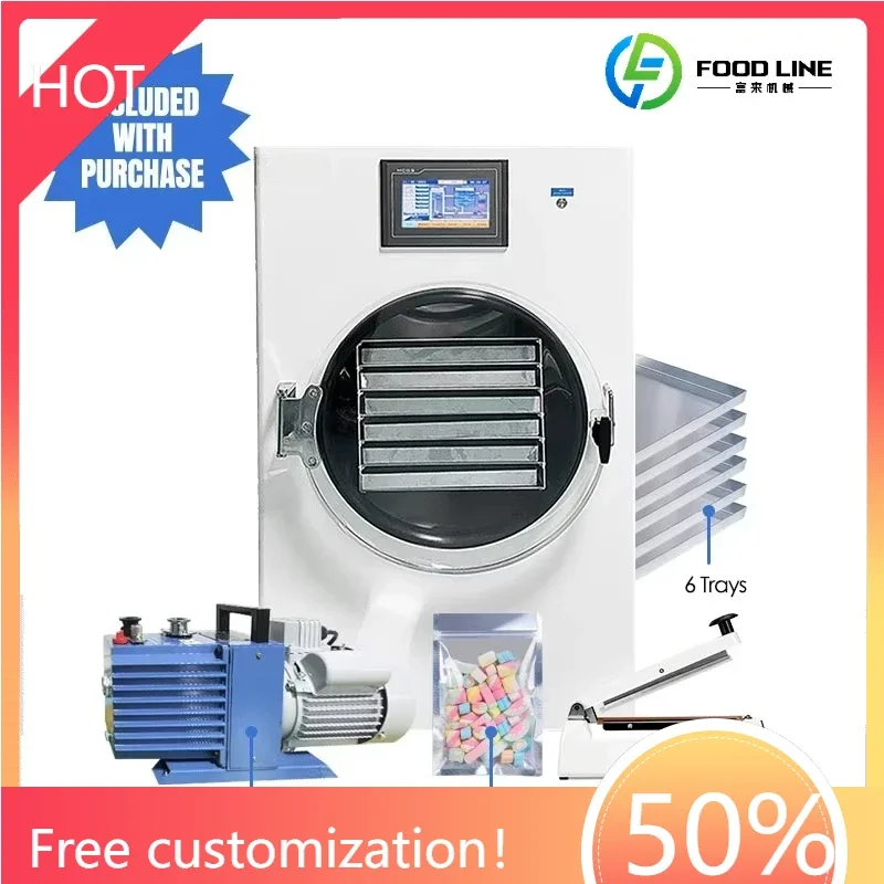 FL Household Fruit Vegetable Lyophilizer with Vacuum Freeze Drying Machine for Food  freezed dried food machine Customized