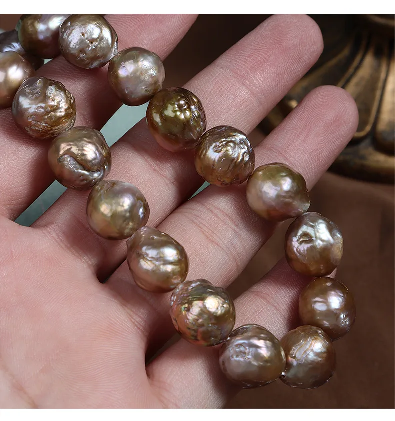 12-13mm Avocado Zumba Edison Natural Freshwater Baroque Semi-Finished Bead DIY Material