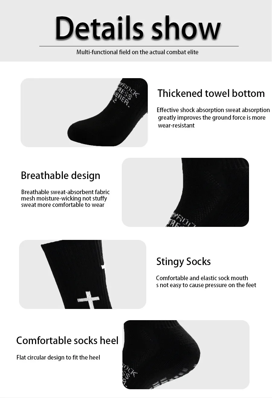 2-Paar-Set, rutschfeste Fußballsocken und Knieschützer, Wadenärmel, für Herren und Damen, Outdoor-Sportsocken, atmungsaktive Basketball-Fußballsocken – Detail 5