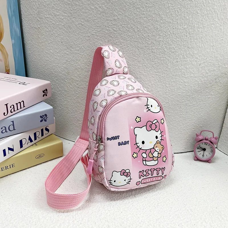 Sanrio nuevo bolso de pecho Kawaii Hello Kitty Kuromi bolso cruzado lindo y a la moda My Melody Cinnamoroll bolsa de almacenamiento de viaje regalo para niña