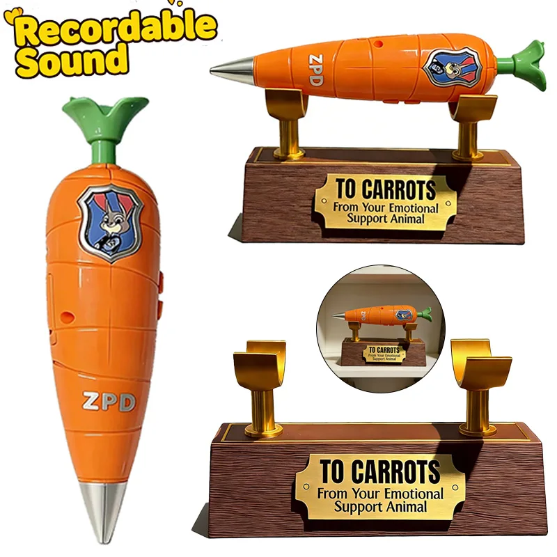

Selling Zootopia 2 Carrot Recorder Pen &3D-Printed Stand | Judy Nick Cosplay Props Kids Stationery |60s Mini 2-in-1 Recorder Pen