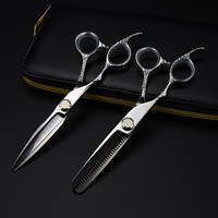 Professional JP 440c steel 6 '' Left hand hair scissors haircut thinning barber makas hair cutting shears hairdresser scissors