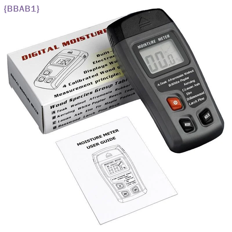 【AB1】EMT10 Digital Wood Moisture Tester, Large LCD Screen Wall Moisture Detector Hygrometer For Timber Detection{H}