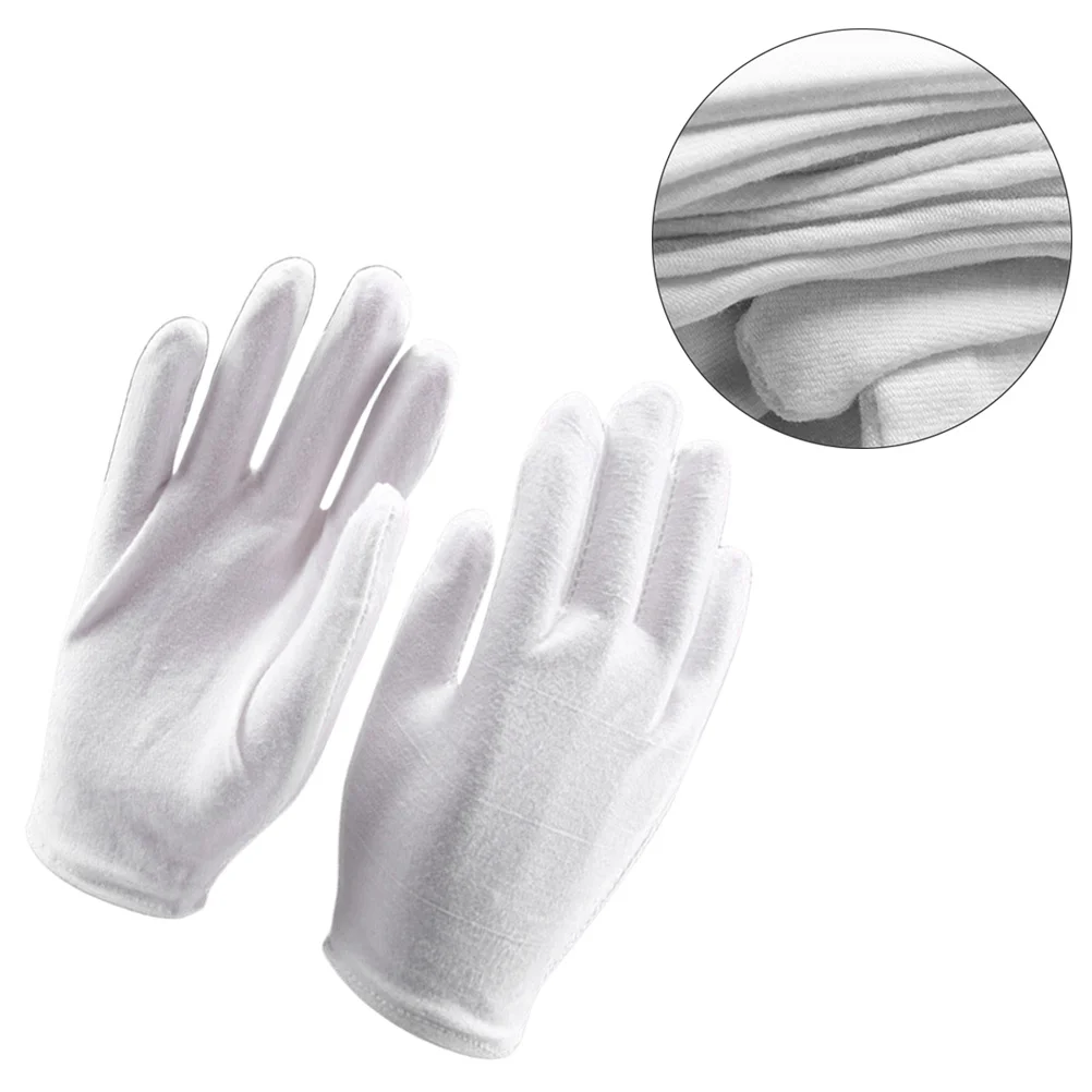 

6Pcs Cotton Protective Gloves Lightweight Safety Work Gloves for Industrial Gardening Cleaning Fingerprint Protection White Xl