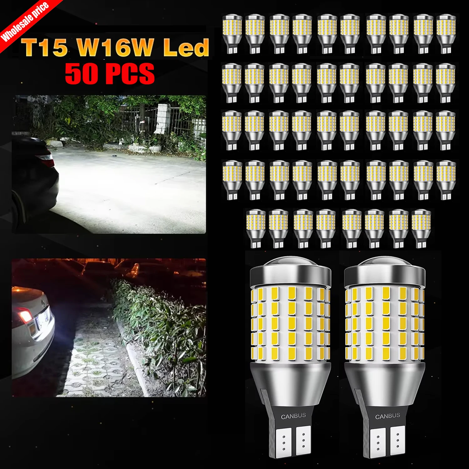 50pcs Canbus T15 W16W 912 921 3000Lm LED Third Brake Light Plug and Play for Subaru BRZ Tribeca Outback Legacy Forester Impreza